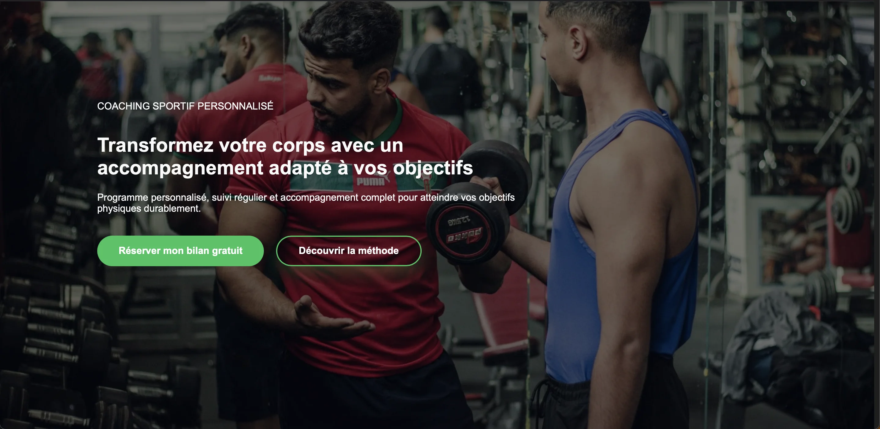 Fit Core - section Présentation impactante